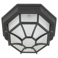 Уличный светильник настенно-потолочный LATERNA 7, 1х60W (E27), ?230, литой алюм., черный/матовое стекло