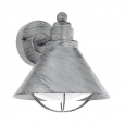 Уличный светильник настенный BARROSELA, 1х40W (E27), H240, гальван. сталь, состарен.серебряный/пластик, белый