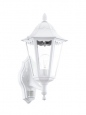 Уличный светильник настенный NAVEDO с датч. движения, 1х60W (E27), H425, литой алюм., белый/cтекло