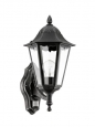 Уличный светильник настенный NAVEDO с датч. движения, 1х60W (E27), H425, литой алюм., черный, серебр. патина/cтекло