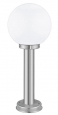 Уличный светильник напольный NISIA, 1х60W (E27),  H500, нерж. сталь/стекло белое