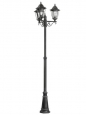 Уличный фонарь NAVEDO, 3х60W (E27), H2200, литой алюм., черный, серебр. патина/cтекло