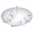 Светодиод. наст.-потол. светильник NERINI, 16W(LED), ?315, сталь, белый/стекло, хрусталь, белый, черн., прозрач.