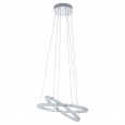 Светодиод. подвес VARRAZO, 29,6W (LED), ?550, H1200, сталь, хром/хрусталь, прозрачный