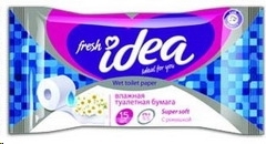 Бумага Fresh idea влажная туалетная с ромашкой 15 шт.