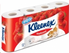 Бумага Kleenex туалетная с ароматом клубники 3 слоя (8 шт) 9450135