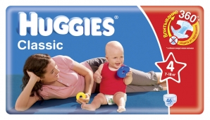 Подгузники Huggies Classic - Макси - 4 ( 7 - 18 ) кг ( 46 шт )