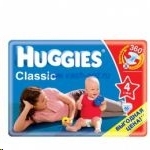 Подгузники Huggies Classic - Макси - 4 ( 7 - 18 ) кг ( 68 шт ) Мега + вл. салфетки