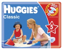 Подгузники Huggies Classic - Юниор - 5 ( 11 - 25 ) кг ( 21 шт )