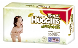 Подгузники HUGGIES - Naturemade - 4 для девочек ( 10 - 14 ) кг. ( 42 шт )