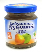 Пюре Ф "Бабушкино лукошко" - из груш и яблок без сахара 100г. с/б с 3,5 мес.