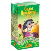 Пюре  Ф "Сады Придонья" - Яблоко с грушей и сливой, тетрапак 250г, с 5-ти мес.