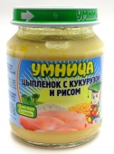 пюре М Умница цыпленок с кукурузой и рисом 6+ 130 г