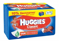 Салфетки HUGGIES CLASSIC детские (72 шт х 2)