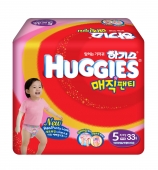 Трусики Huggies Magic - для девочек - 5 ( 13 - 18 ) кг ( 33 шт ) Японский дизайн