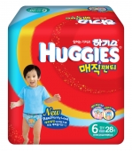 Трусики Huggies Magic - для мальчиков - 6 ( 17+ )  кг ( 28 шт ) Японский дизайн