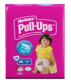 Трусики Huggies - Pull-Ups для девочек - М ( 9 - 15 ) кг ( 16 шт )