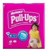 Трусики Huggies - Pull-Ups для девочек - М ( 9 - 15 ) кг ( 29 шт )