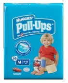 Трусики Huggies - Pull-Ups для мальчиков - М ( 9 - 15 ) кг ( 16 шт )