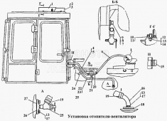 Установка отопителя-вентилятора Т-170