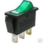 Переключатель 3 pin узкий IST-401В зел. ON-OFF 15А-250V