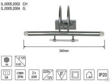 Светильник для подсветки картин  CH 2хG4 20W  IL.0005.2002