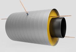 Элемент трубопровода в ппу изоляции с кабелем вывода. Челябинск