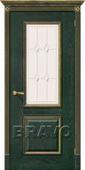 Дверь шпонированная серии Элит Триест в цвете Д-07 (Зеленый) остекленная. Челябинск