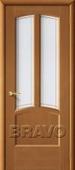 Дверь шпонированная Ветразь ПО в цвете Ф-11 (Орех) остекленная. Челябинск