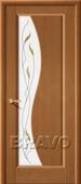 Дверь шпонированная Руссо в цвете Ф-11 (Орех) остекленная. Челябинск