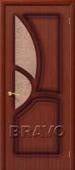 Дверь шпонированная Греция в цвете Ф-15 (Макоре) остекленная 1. Челябинск