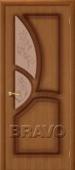 Дверь шпонированная Греция в цвете Ф-11 (Орех) остекленная 1. Челябинск