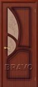 Дверь шпонированная Греция в цвете Ф-15 (Макоре) остекленная 2. Челябинск