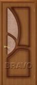 Дверь шпонированная Греция в цвете Ф-11 (Орех) остекленная 2. Челябинск