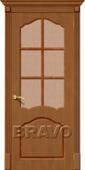 Дверь шпонированная Каролина в цвете Ф-11 (Орех) остекленная. Челябинск
