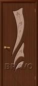 Дверь шпонированная Эксклюзив в цвете Ф-17 (Шоколад) остекленная. Челябинск