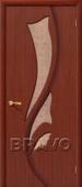 Дверь шпонированная Эксклюзив в цвете Ф-15 (Макоре) остекленная. Челябинск