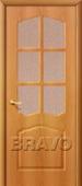 Дверь ПВХ Лидия в цвете П-12 (МиланОрех) остекленная. Челябинск