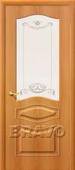 Дверь ПВХ Модена в цвете П-12 (МиланОрех) остекленная. Челябинск