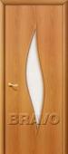 Дверь ламинированная 12С в цвете Л-12 (МиланОрех) остекленная. Челябинск