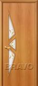 Дверь ламинированная 15Ф в цвете Л-12 (МиланОрех) остекленная. Челябинск