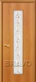 Дверь ламинированная 24Х в цвете Л-12 (МиланОрех) остекленная. Челябинск