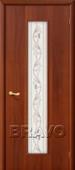 Дверь ламинированная 24Х в цвете Л-11 (ИталОрех) остекленная. Челябинск