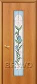 Дверь ламинированная 26Х в цвете Л-12 (МиланОрех) остекленная. Челябинск