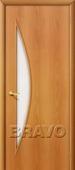 Дверь ламинированная 5С в цвете Л-12 (МиланОрех) остекленная. Челябинск