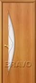 Дверь ламинированная 5Ф в цвете Л-12 (МиланОрех) остекленная. Челябинск