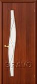 Дверь ламинированная 6Ф в цвете Л-11 (ИталОрех) остекленная. Челябинск