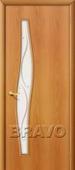 Дверь ламинированная 6Ф в цвете Л-12 (МиланОрех) остекленная. Челябинск