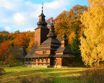 Фотообои DIVINO Decor Церковь в осеннем лесу Б1-376. Челябинск