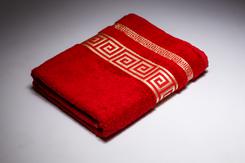 Полотенце бамбуковое "Версаль" красное от ТМ №2. Челябинск